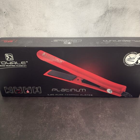 ROYALE-PLATINUM Genius Flat Iron RED SCARLET - New In Box - Picture 10 of 10